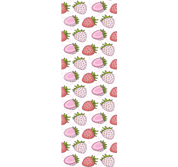 Dining room blind with seamless pink and red strawberries - TenStickers