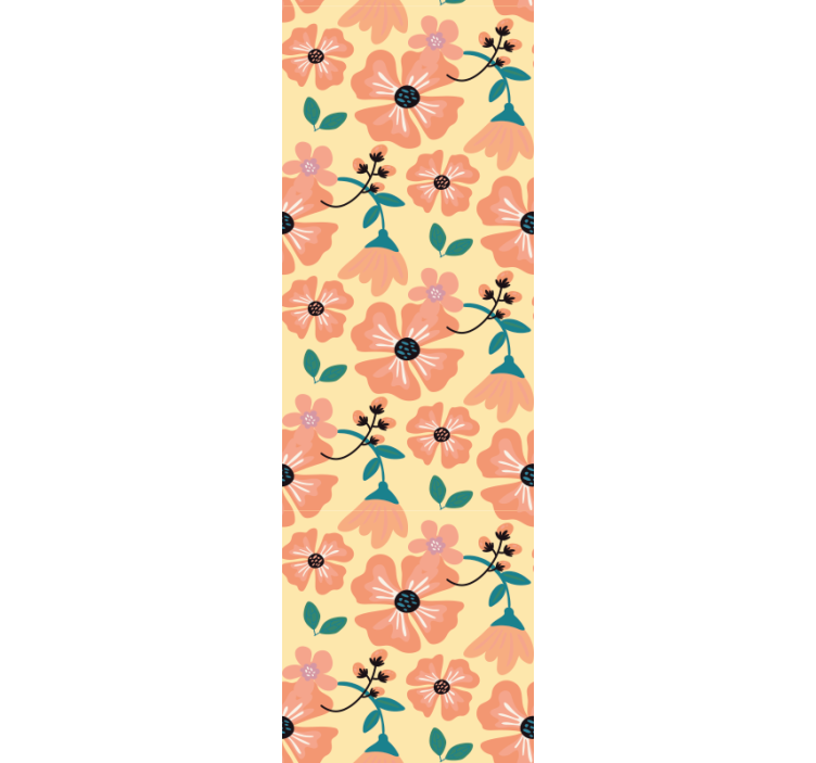 Dining room blind with orange runflowers design - TenStickers
