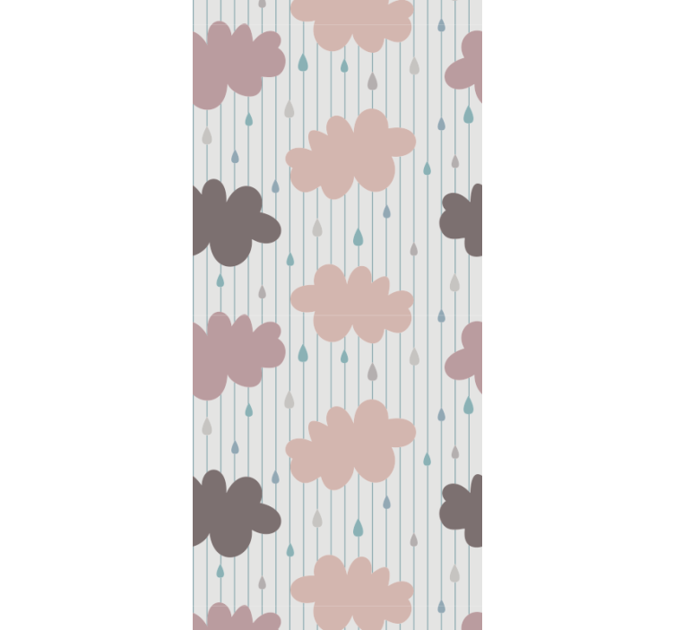 Blind children pink rainy clouds - TenStickers