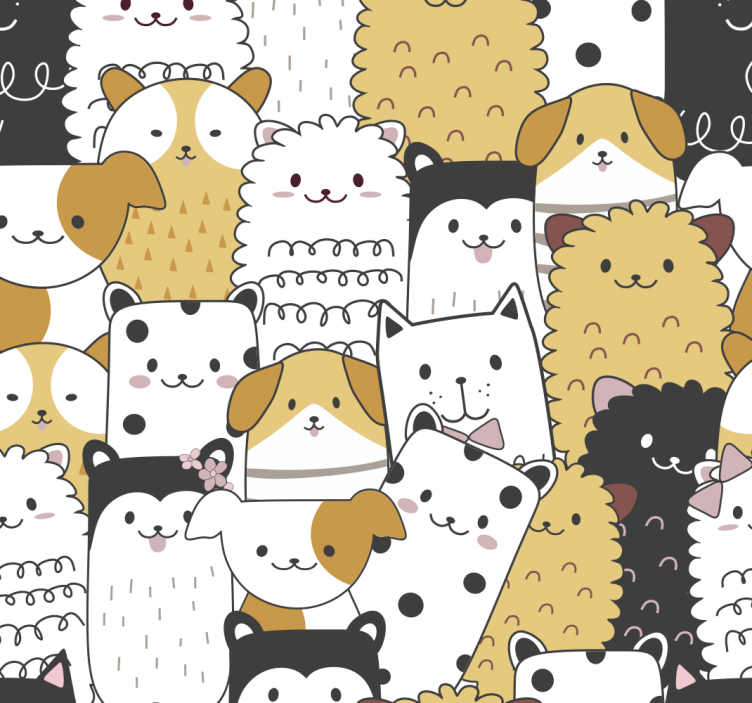 Blind children cute dogs pattern - TenStickers