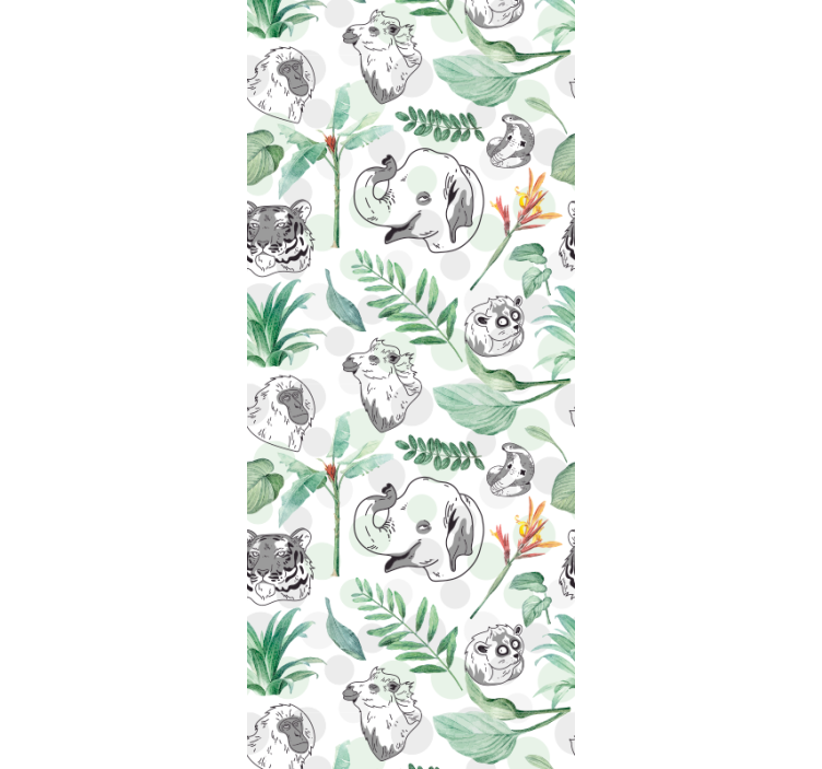 Blind children watercolor tropical animals and plants - TenStickers