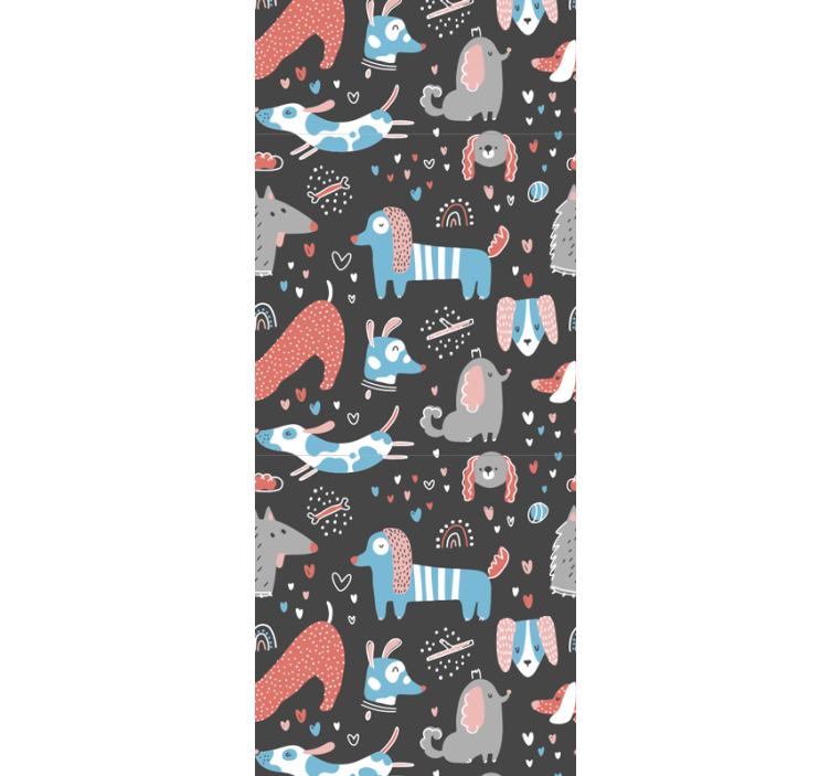 Blind children cute dog illustrations - TenStickers