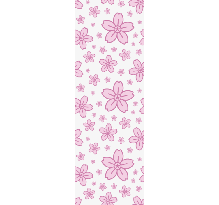 Blind children pink cute little flowers on white - TenStickers