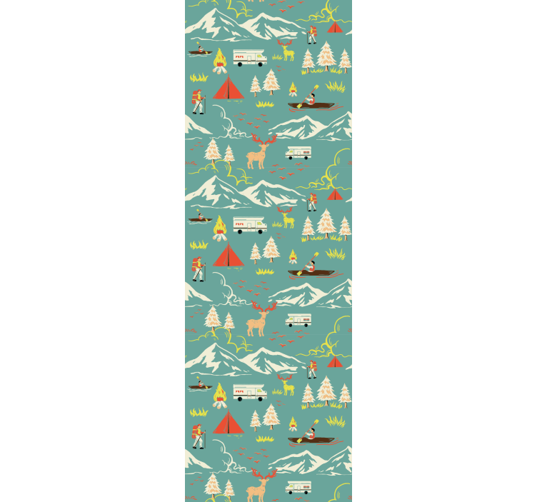 Blind children camping with trees and a route - TenStickers