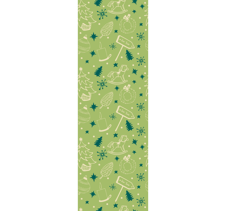 Blind children christmas elements green background - TenStickers