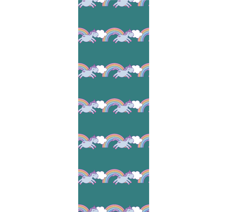 Blind children teal background with unicorns - TenStickers