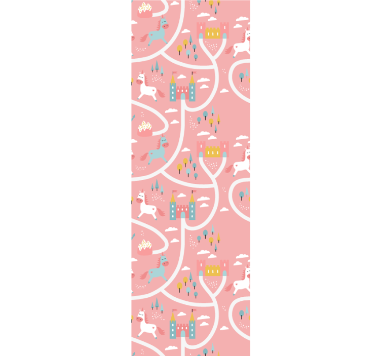 Blind children pink cartoon unicorns and castles - TenStickers
