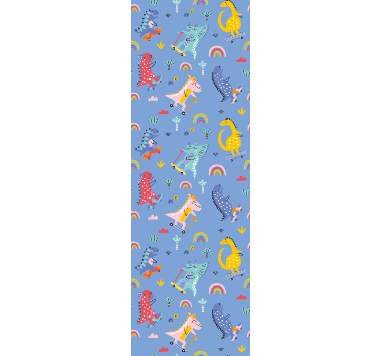 Blind children cute skater dinosaurs - TenStickers