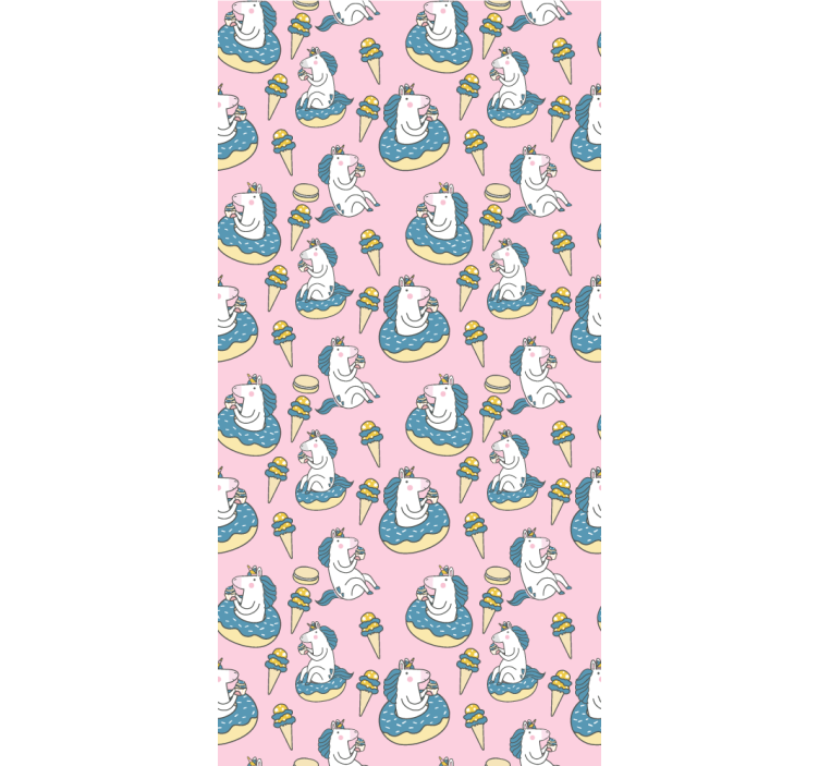 Blind children unicorns and ice cream cones on pink - TenStickers