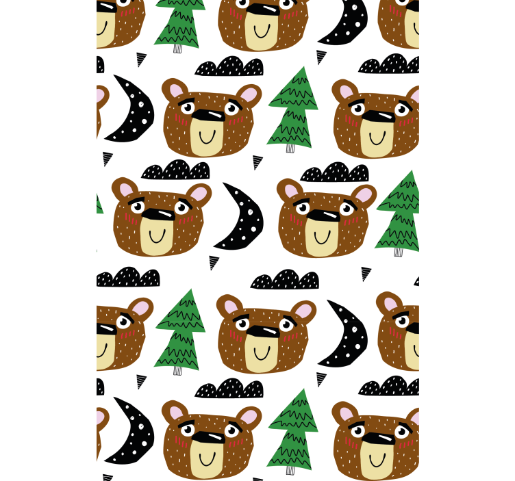 Blind children solid color bears and trees - TenStickers