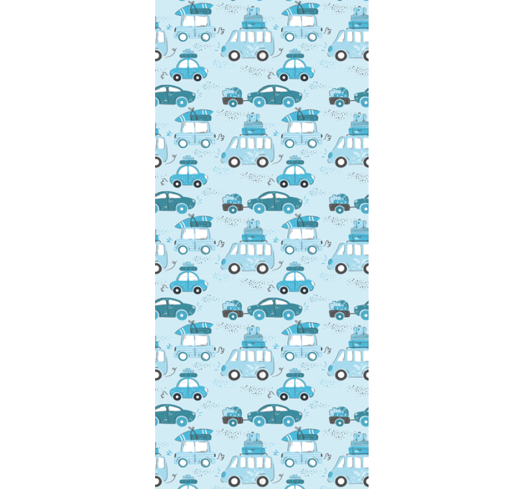 Blind children blue city vehicles in nordic style - TenStickers
