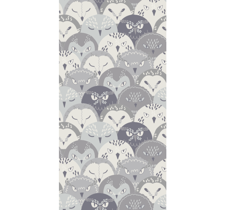 Blind children gray owl on creepers nordic style - TenStickers