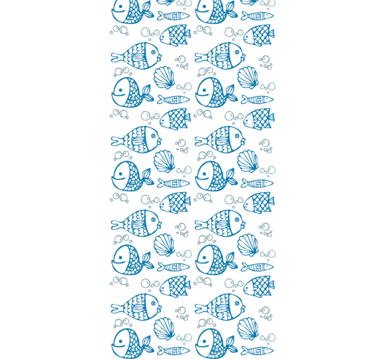 Blind children with drawn blue fishes on white background - TenStickers