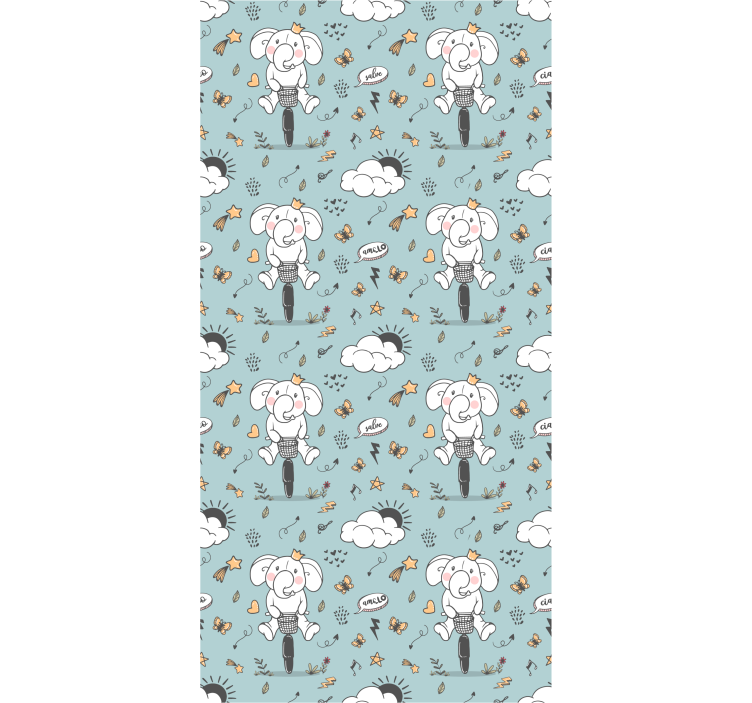Blind children waving elephants - TenStickers