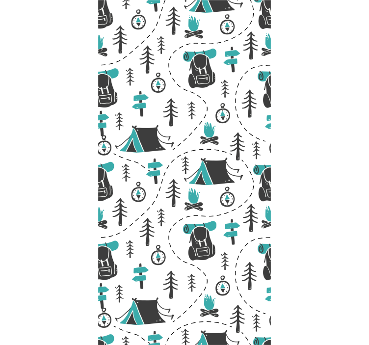 Blind children camping nature pattern - TenStickers