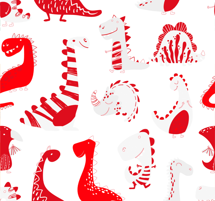Blind children dinosaur red sketches - TenStickers