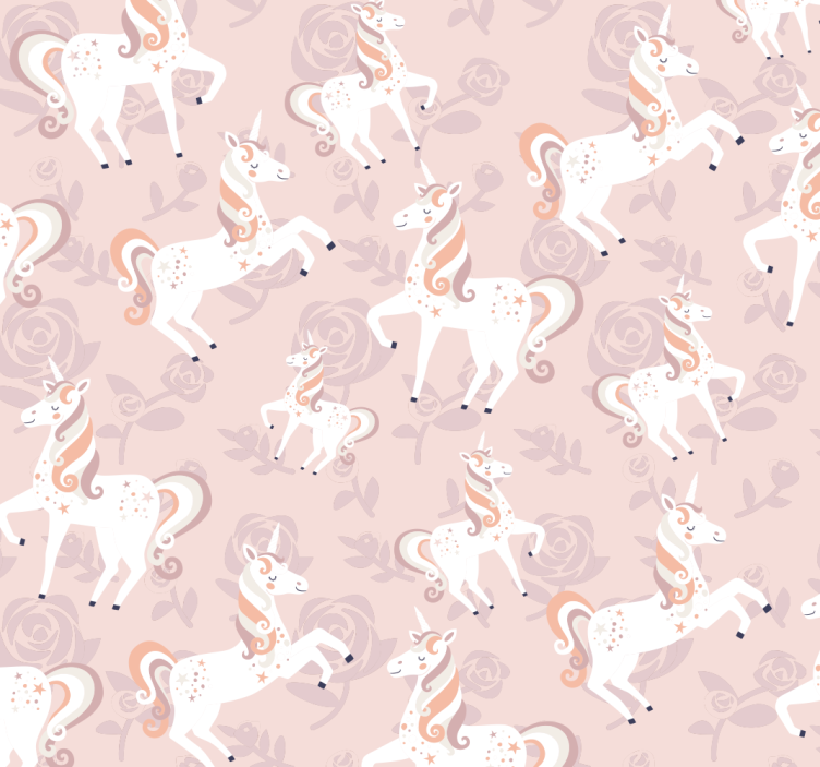 Blind children pink and tall unicorn with flowers - TenStickers