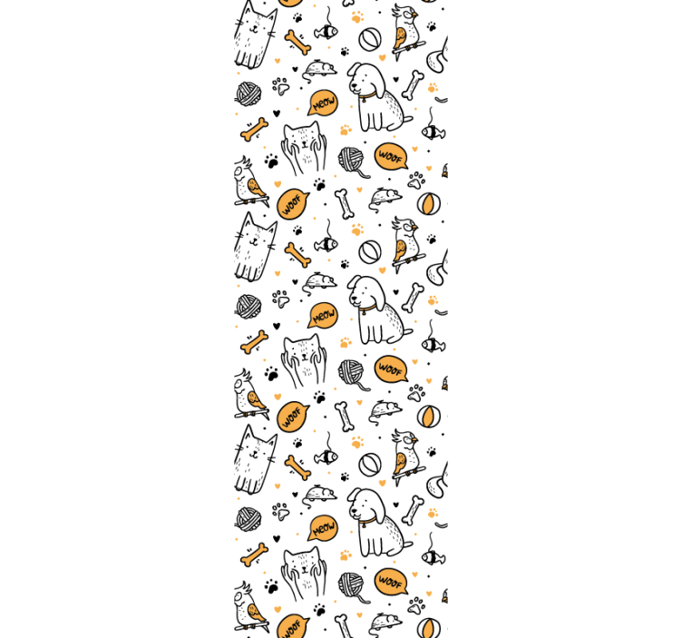 Blind children pets cats and dogs doodle style - TenStickers