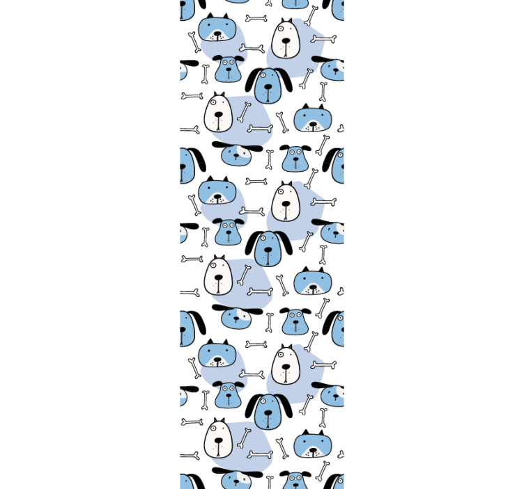 Blind children blue drawn dogs pattern - TenStickers
