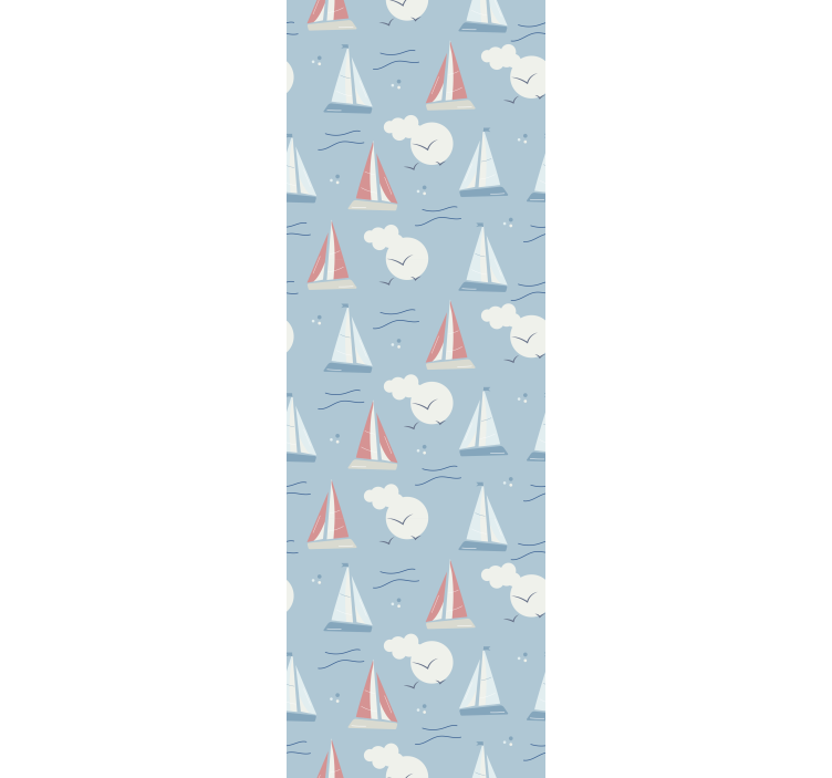 Blind children on the clouds sailboat pattern - TenStickers