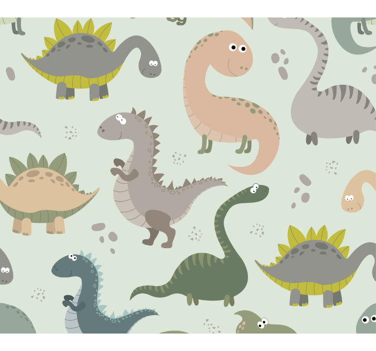 Blind children with happy dinosaurs - TenStickers