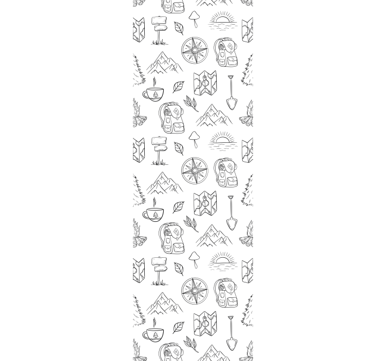 Blind children hand drawn compass mountain items - TenStickers