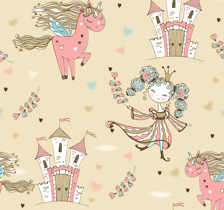 Blind children unicorn castle and princess - TenStickers