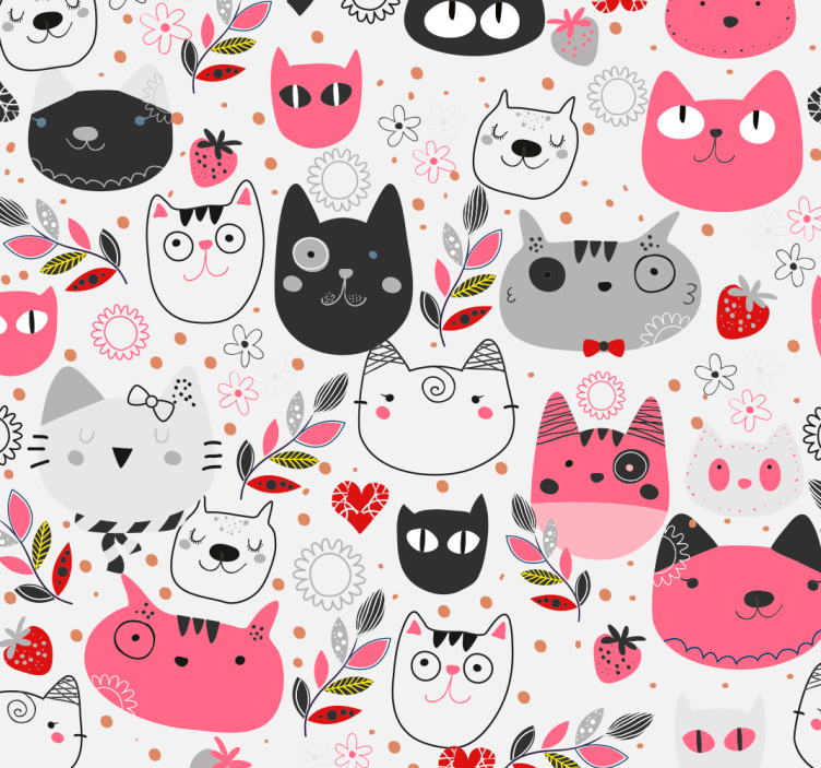 Blind children illustrated cats - TenStickers