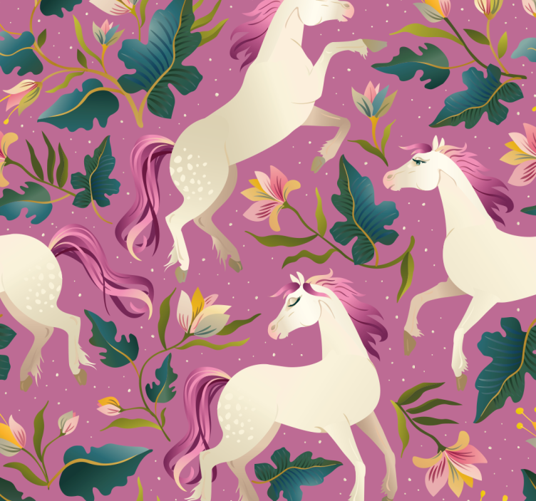 Blind children pink and floral horse design - TenStickers