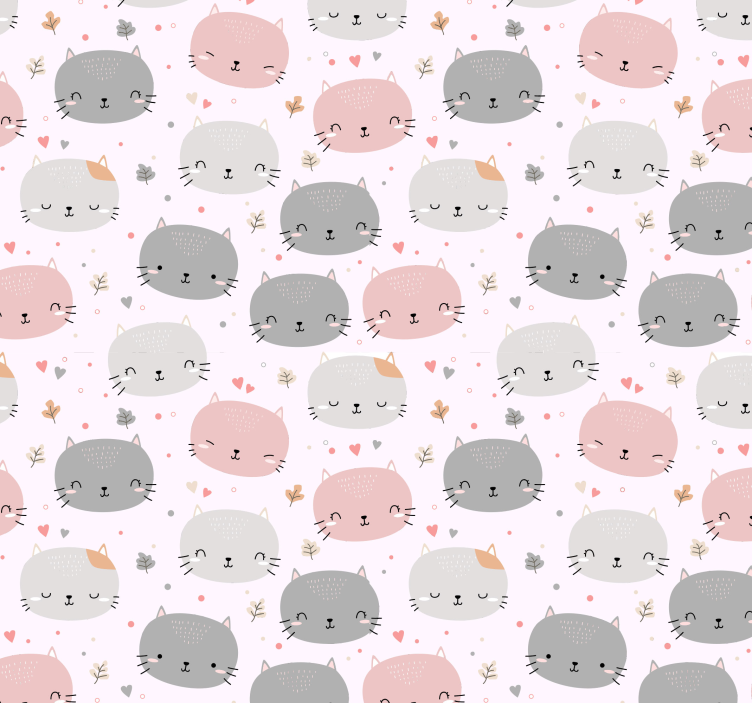 Blind children with adorable grey and pink kittens - TenStickers