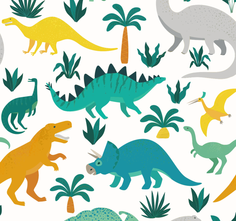 Blind children dinosaurs with trees - TenStickers