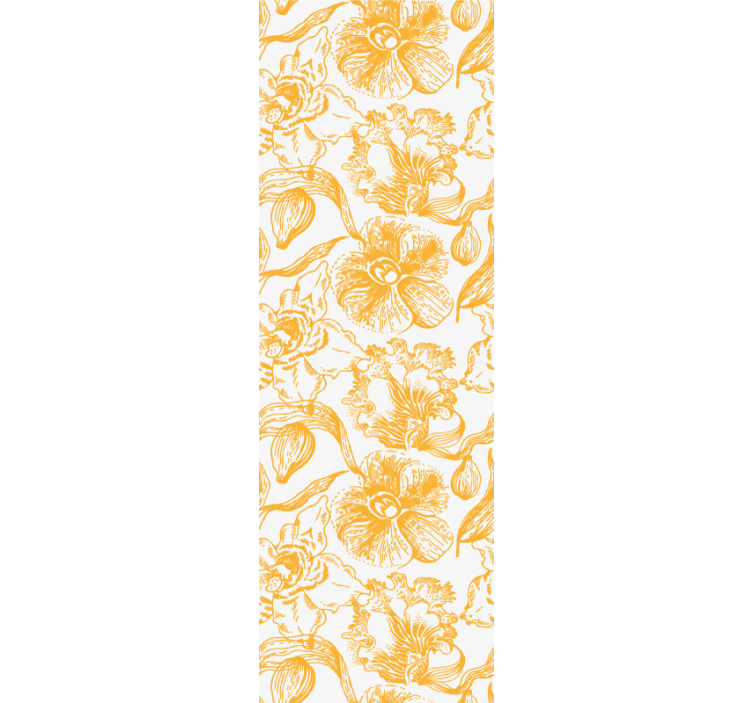 Blind office yellow orchid floral design - TenStickers