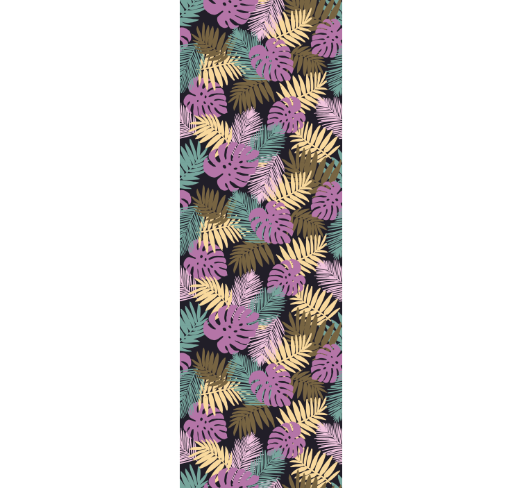 Blind office tropical green and pink foliage - TenStickers