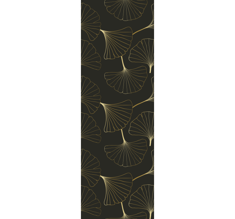 Blind office ginkgo leaves charcoal gold - TenStickers