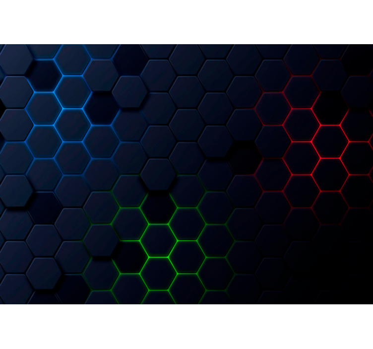 Black roller blind with dark hexagonal 3d effect - TenStickers