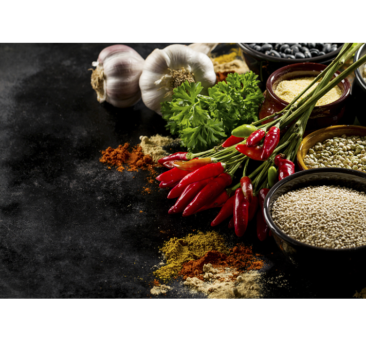 Black roller blind for spice cooking - TenStickers