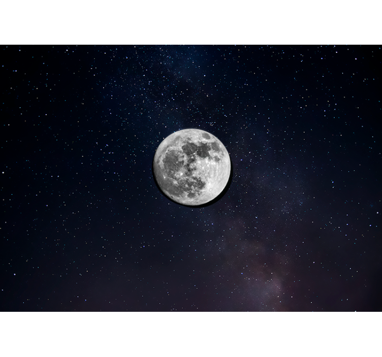 Black roller blind grey moon in outer space - TenStickers