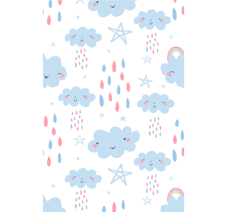 Smiling Clouds Pattern nursery roller blind - TenStickers