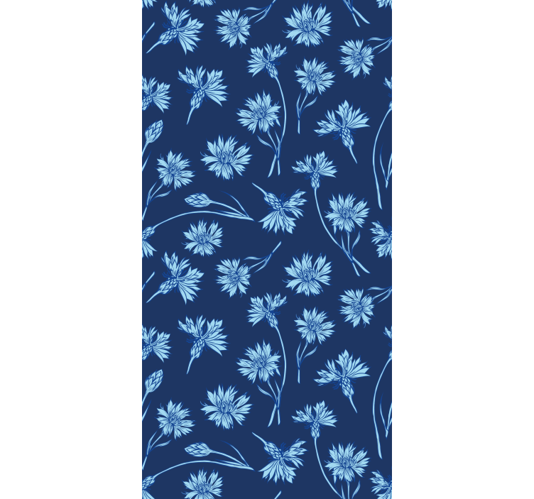 Marine blue flowers Living room blind - TenStickers