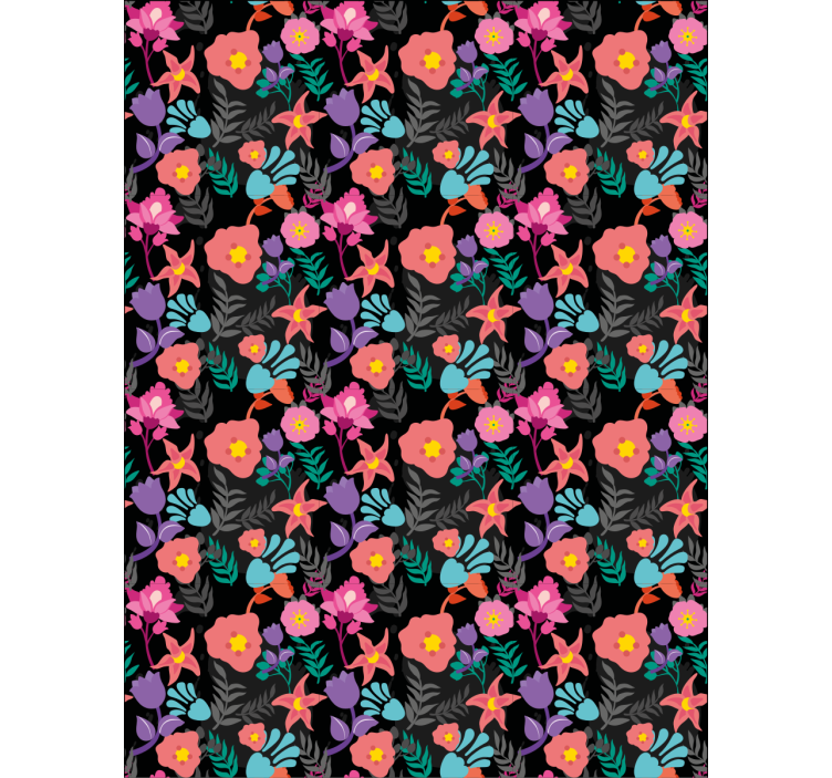 Colorful Floral Pattern blind flowers and plants - TenStickers