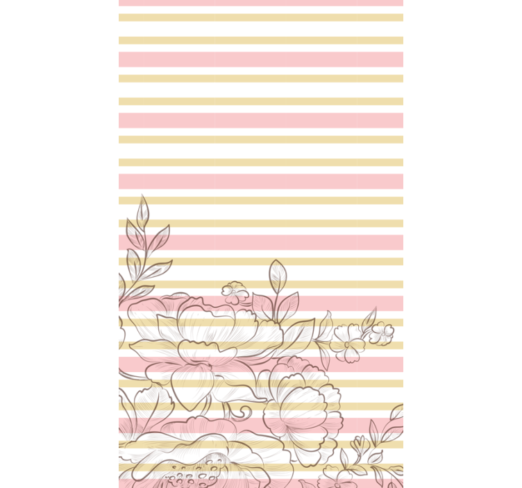 Pale Floral Stripes blind flowers and plants - TenStickers