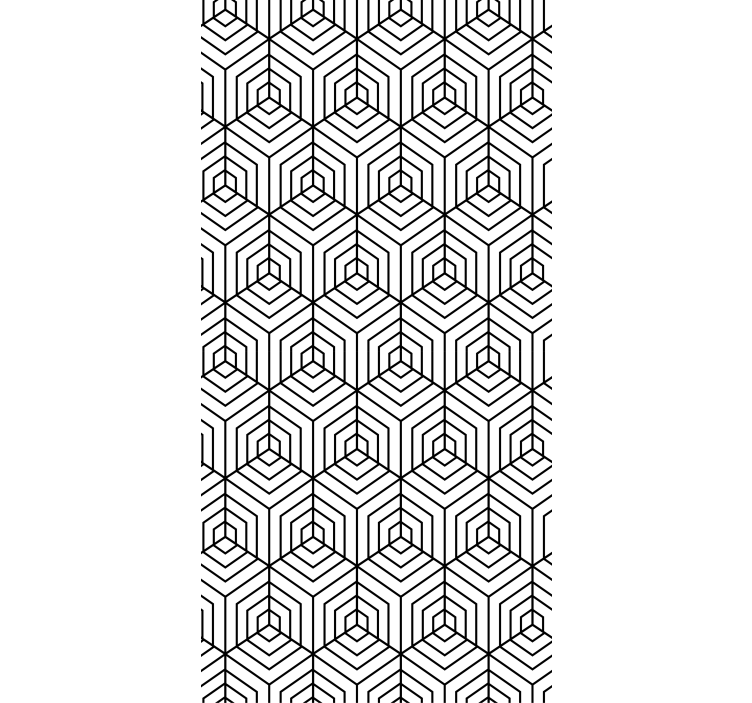 Black and white hexagons modern blind - TenStickers