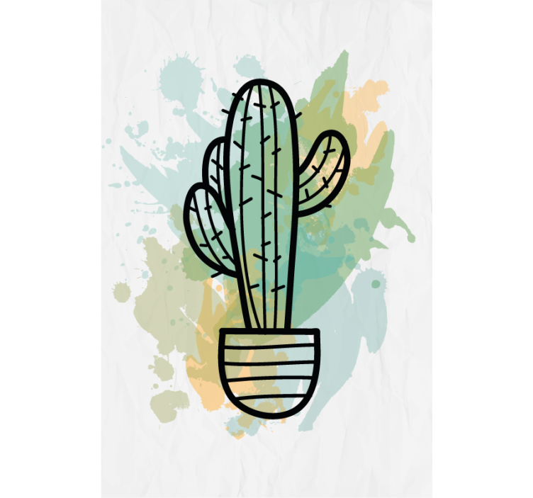 Watercolor cactus Master bedroom blind - TenStickers
