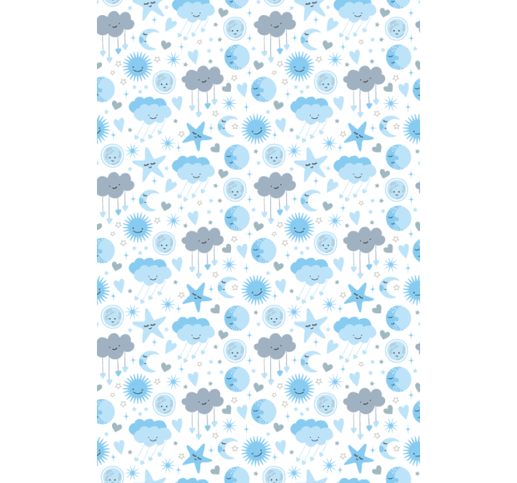 Blue starry pattern cloud roller blind - TenStickers