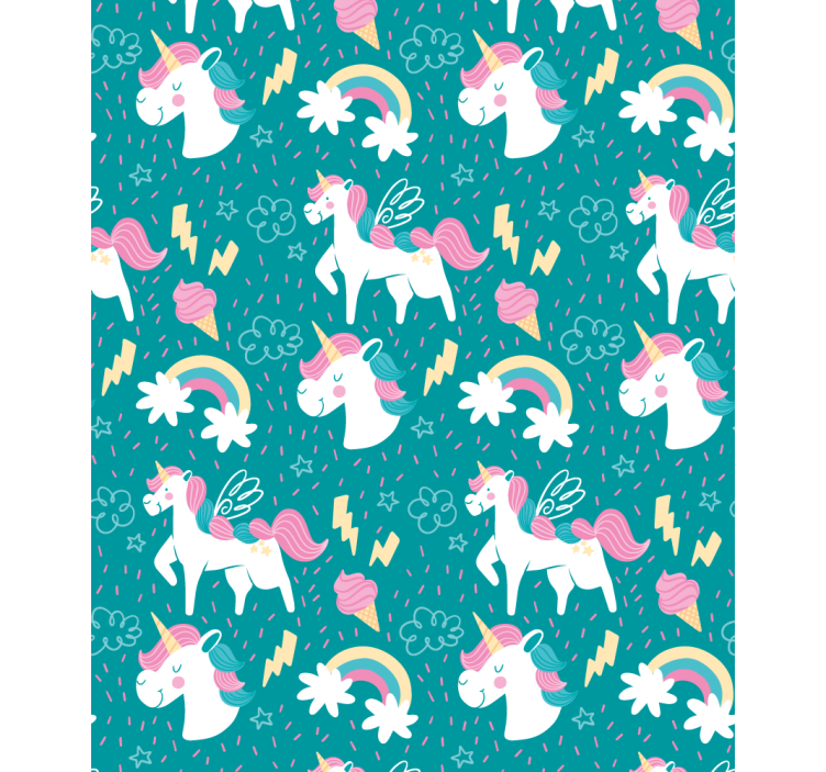 Blue unicorn pattern blind children - TenStickers