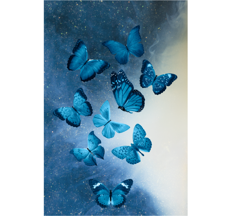 Butterflies blind in a blue flying motif - TenStickers