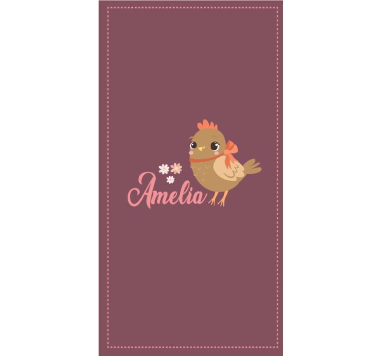 Baby chick with flowers and name animals blind - TenStickers