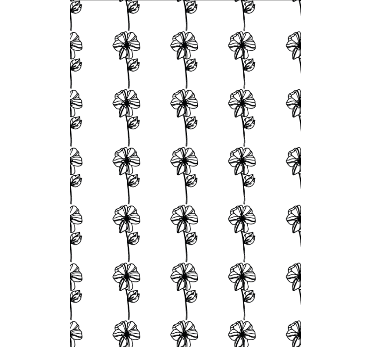 Black vertical flowers floral roller blind - TenStickers
