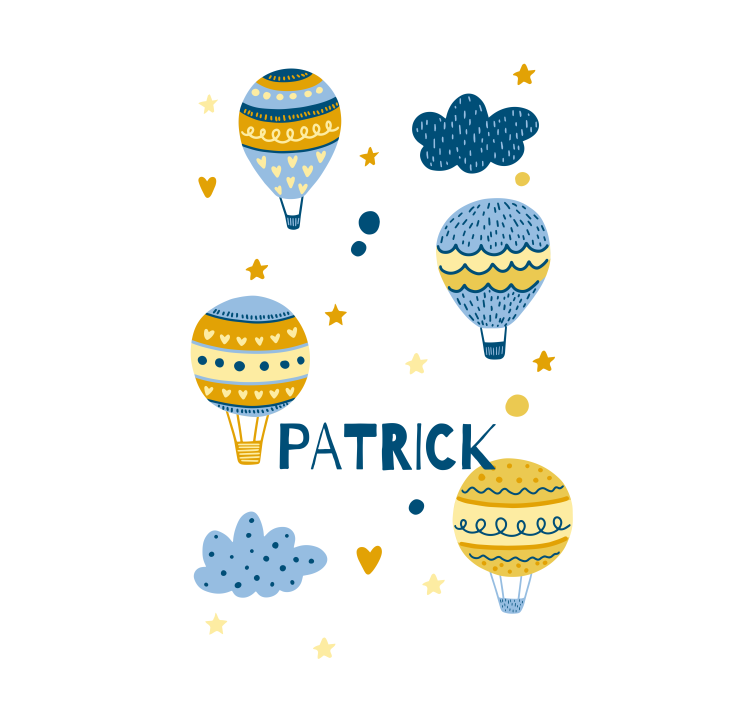 Scandinavian air balloons with name blind children - TenStickers