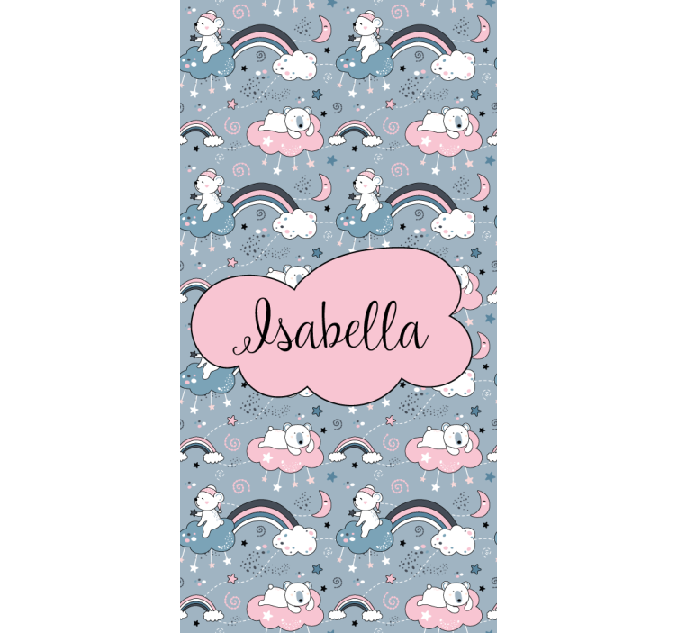 Bear rainbow with name blind children - TenStickers